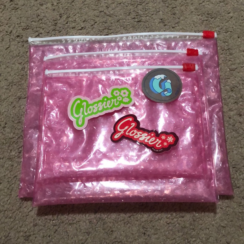 Glossier Pink Bubble Pouches